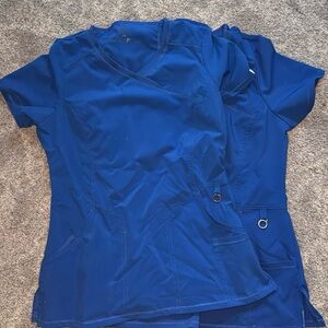 Two Cherokee Infinity Small Royal Blue Scrub Tops